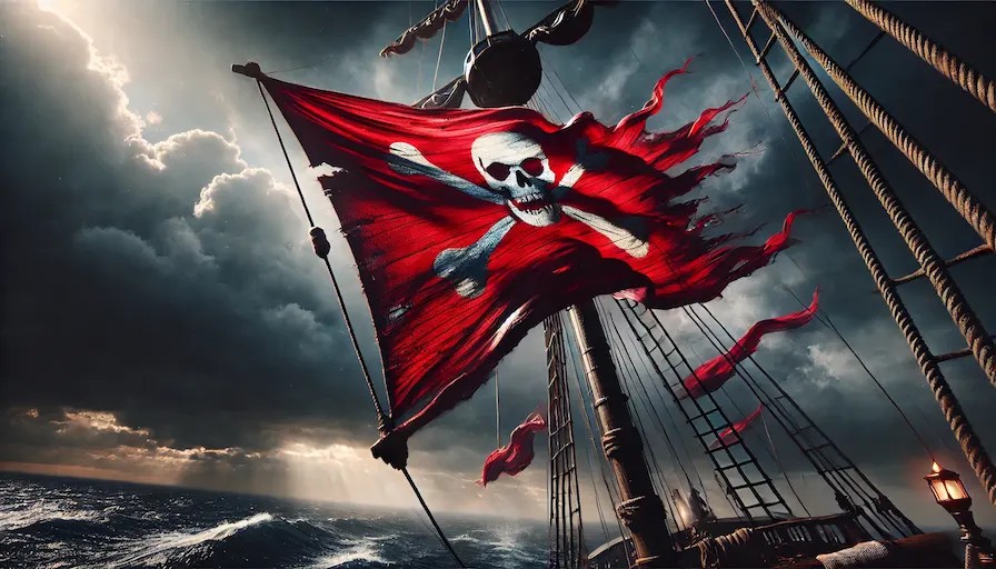 Bandera Pirata Roja